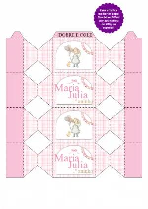 Caixa Bala Gansinha Rosa para Aniversário Infantil Editável