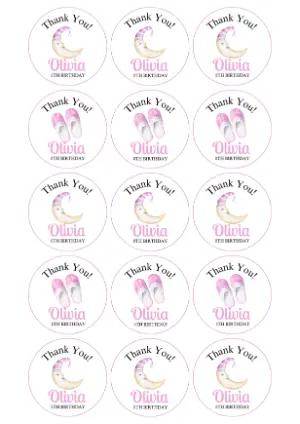 Sleepover Birthday Favor Tags - Cute Editable Template