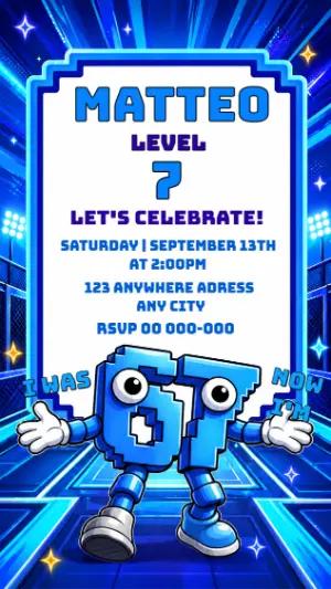 Six Seven Birthday Invitation Editable Template