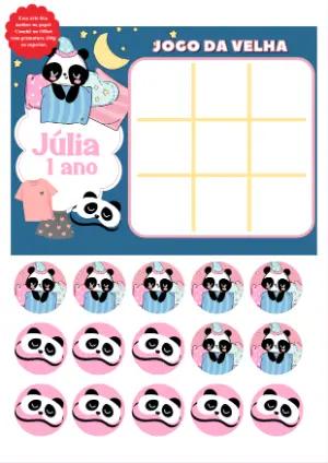 Jogo da Velha Festa do Pijama Panda para Editar Online