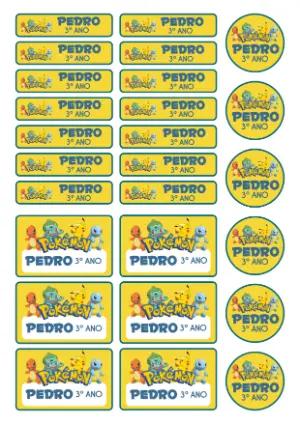 Kit de Etiquetas Escolares Pokémon para Editar e Imprimir