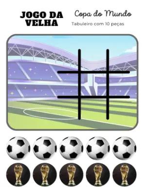 Atividade Jogo da Velha Copa do Mundo para Aniversário Digital