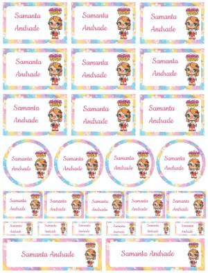 Kit de Etiquetas Escolares Avatar World Fofas para Editar