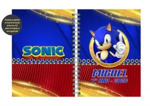 Capa de Agenda do Sonic Editável Online para Volta às Aulas