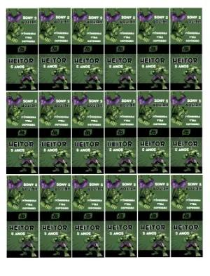 Rótulo Editável Hulk para Lembrancinha de Aniversário