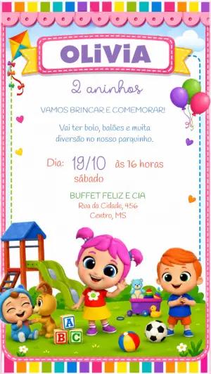 Convite Digital Aniversário Infantil Little Angel Editável