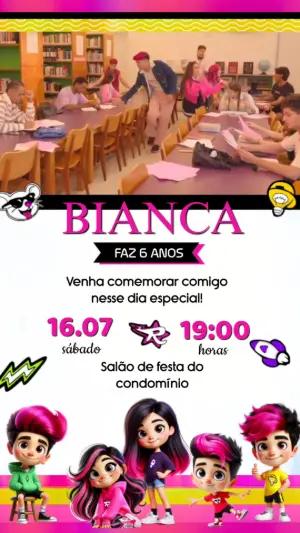 Convite Animado Aniversário Os Rosas para Editar Online