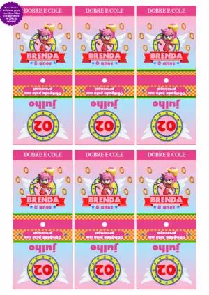 Capa de Pirulito Amy Rose Sonic Rosa para Editar e Imprimir