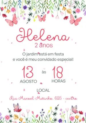 Convite Animado Aniversário Jardim das Borboletas para Editar