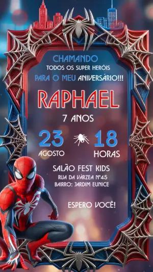 Convite de Aniversário Homem-Aranha Moderno para Editar