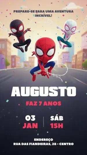 Convite Aniversário Spidey e Amigos Editável Online