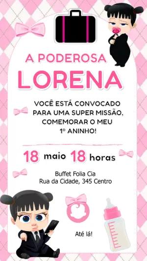Convite de Aniversário A Poderosa Chefinha Rosa Editável