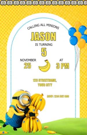 Fun Minions Birthday Invitation | Editable Template for Kids