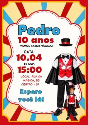 Convite Aniversário Mágico com Foto IA: Vire o Mágico da Festa!