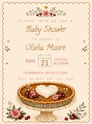 Cutie Pie Baby Shower Editable Invitation Template