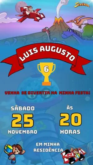 Convite Animado Aniversário Senninha para Editar Online
