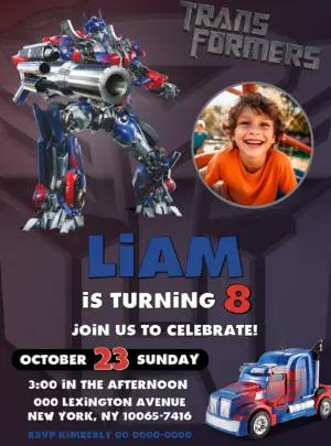Transformers Birthday Invitation Template