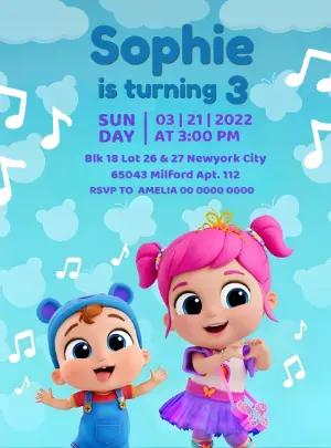 Little Angel Cartoon Birthday Invitation - Editable Template
