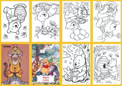 Livrinho de Colorir Ursinho Pooh Editável para Aniversário