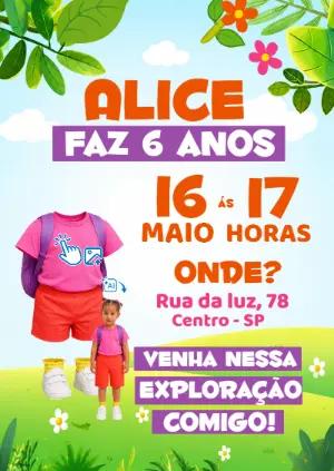 Convite Dora Aventureira: Vire a personagem com IA para editar
