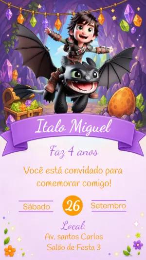 Convite Digital Como Treinar o Seu Dragão para Editar