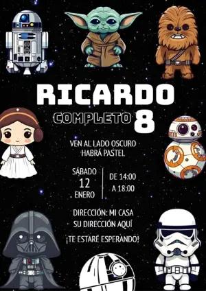 Invitación de Cumpleaños Star Wars Chibi para Editar Online