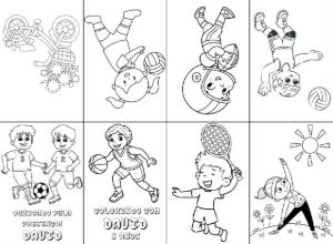 Mini Livro de Colorir Esportes para Editar e Imprimir Online