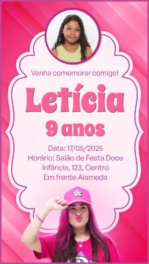 Convite Aniversário Emilly Vick com Foto para Editar Online