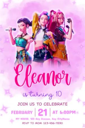 K-Pop Demon Hunter Birthday Invitation | Editable Digital Template