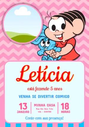 Convite Digital Mônica e Sansão Aniversário Infantil Editável