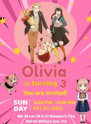 Spy x Family Birthday Invitation to Edit Online