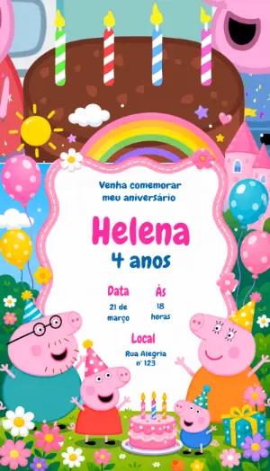 Vídeo Convite de Aniversário Peppa Pig para Editar Online