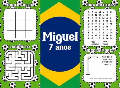 Revistinha Aniversário Futebol Brasil Modelo Editável