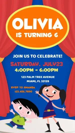 Earth to Luna Birthday Party Invite Editable Template