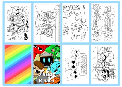 Mini Livro de Colorir Kawaii Crew para Editar e Imprimir
