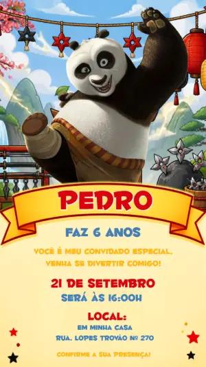 Convite de Aniversário Kung Fu Panda Editável