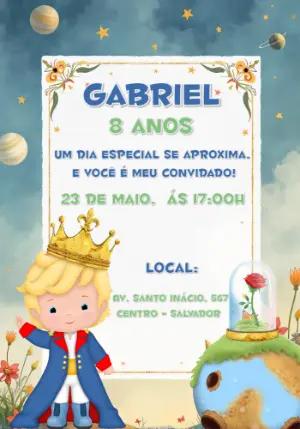 Convite Aniversário Pequeno Príncipe para Editar Online