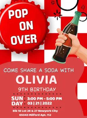 Soda Pop Themed Birthday Invitation to Edit Online