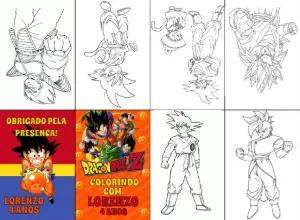 Livrinho de Colorir Dragon Ball Z para Editar Online