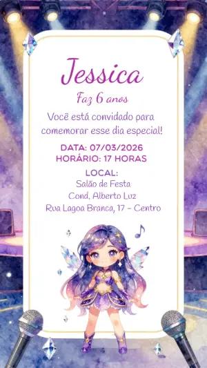 Convite de Aniversário Taylor Swift para Editar