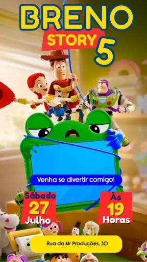 Convite Animado de Aniversário Toy Story para Editar