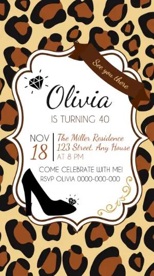Leopard Print Birthday Invitation | Editable Digital Template