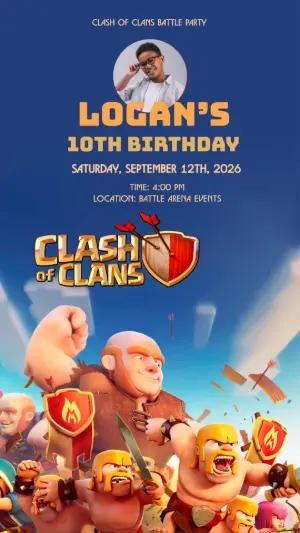 Clash of Clans Birthday Invitation - Editable Template