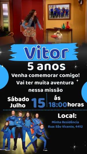 Convite Animado de Aniversário Os Thundermans para Editar