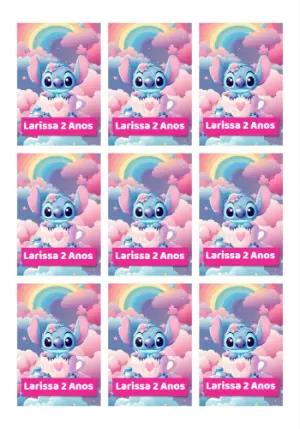 Tag Aniversário Stitch Fofo para Editar e Imprimir