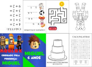 Mini Livro de Atividades Roblox Editável para Aniversário