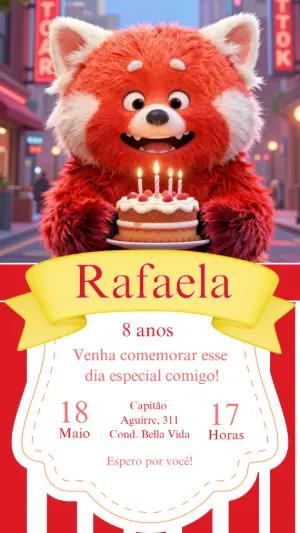 Convite de Aniversário Red Crescer é uma Fera Editável