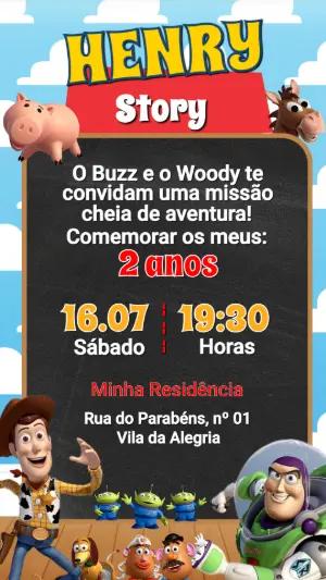 Convite de Aniversário Toy Story para Editar Online