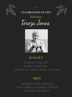 Editable Celebration of Life Invitation with Photo to Customize