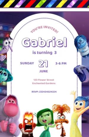 Fun Inside Out Birthday Invite - Digital Template